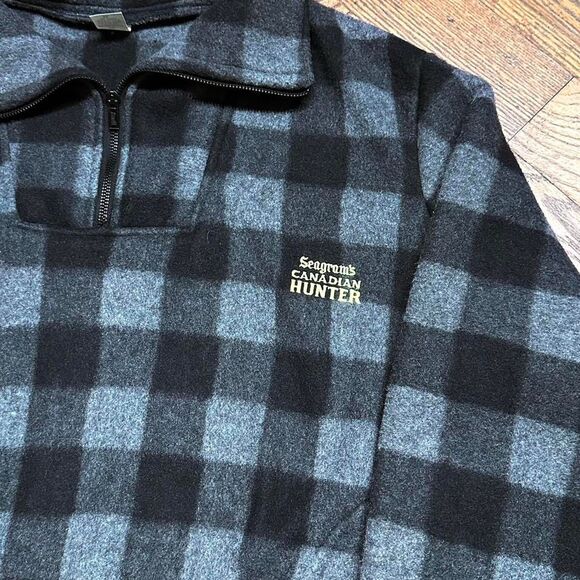 Vintage 80’s Seagrams Canadian Hunter Whiskey Plaid Pullover Jacket - Picture 2 of 7